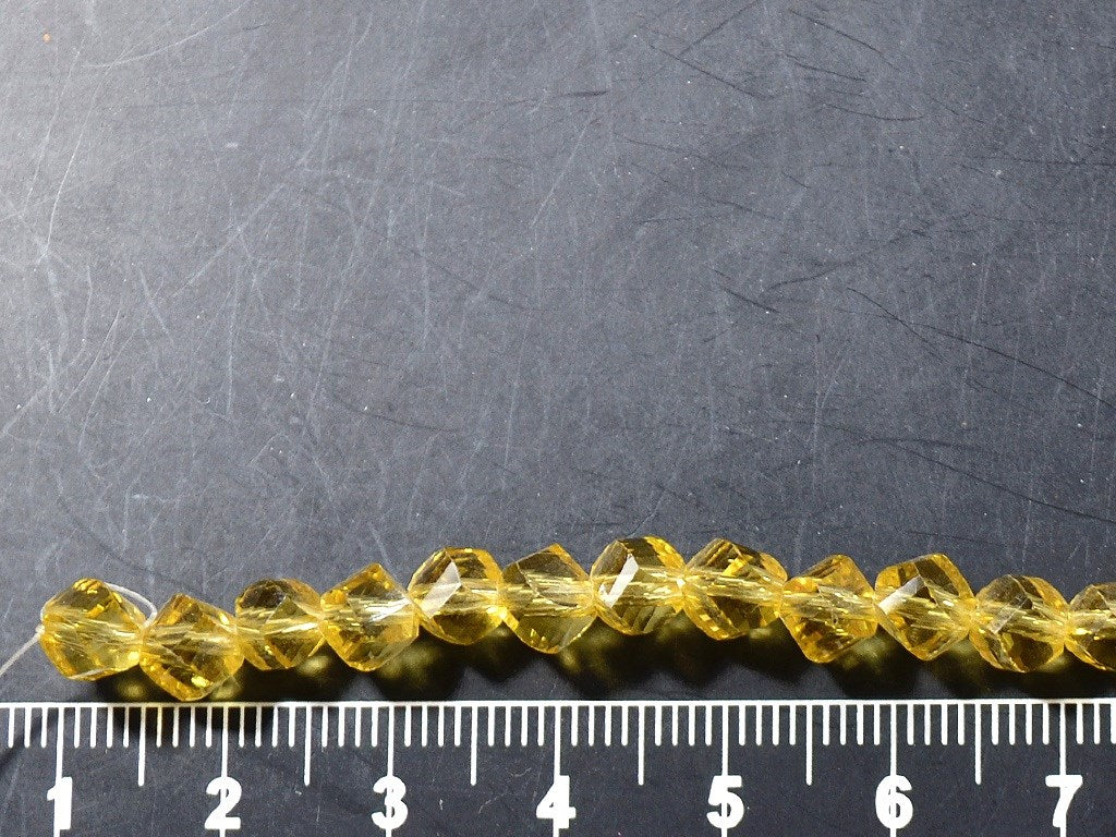 Yellow Irregular Hexagonal / S-Cut Crystal Beads (Wholesale)