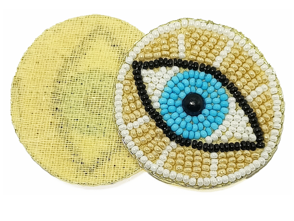 Yellow Circular Beaded Applique Motifs