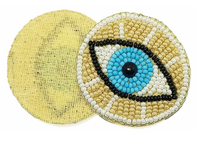 Yellow Circular Beaded Applique Motifs