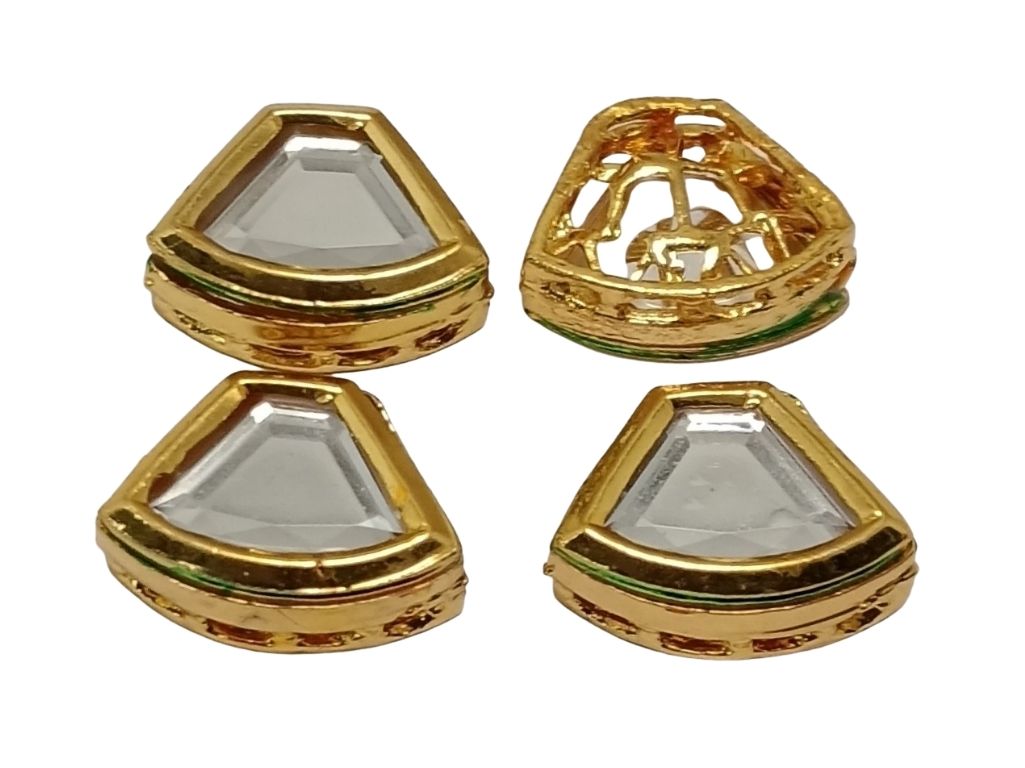White Pear Metal Kundan Stones
