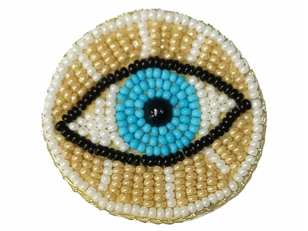 Yellow Circular Beaded Applique Motifs