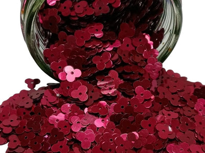 Maroon Flower One Hole Plastic Sequins