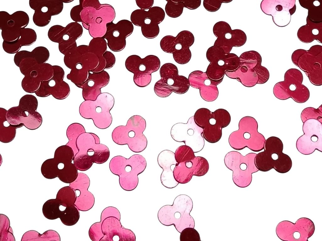 Maroon Flower One Hole Plastic Sequins