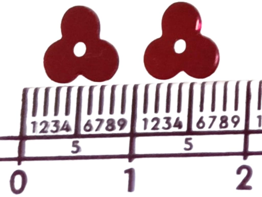 Maroon Flower One Hole Plastic Sequins