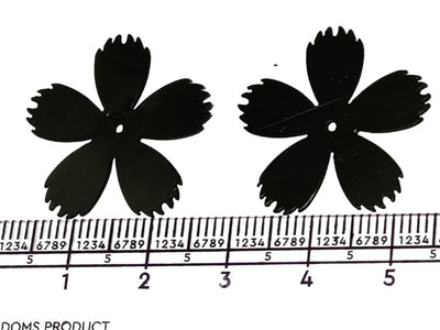 Black Flower One Hole Plastic Sequins