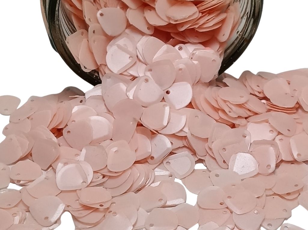 Light Peach Shell One Hole Plastic Sequins