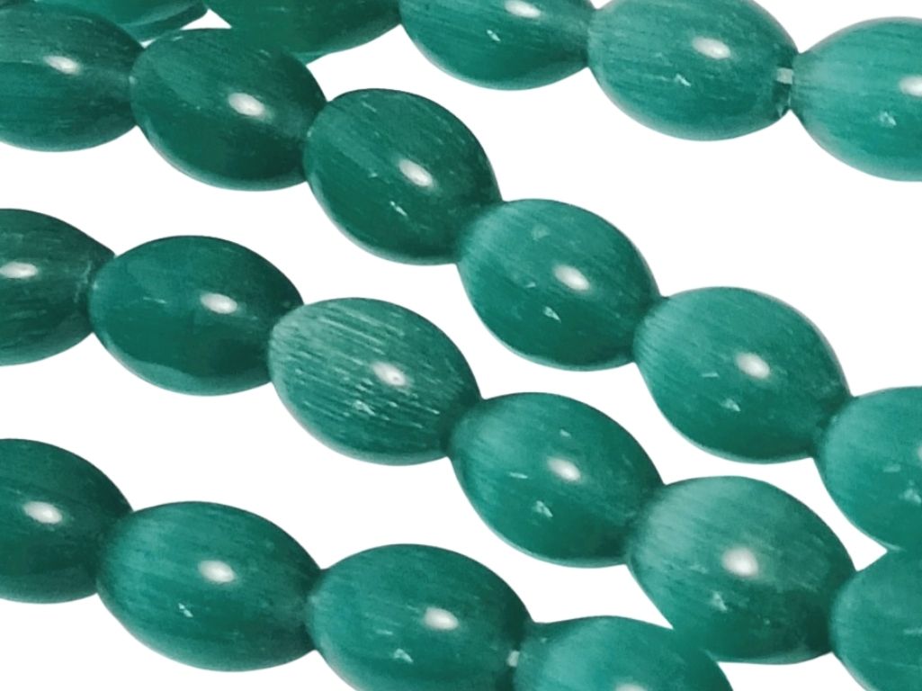 Teal Blue Oval Shaped Real Monalisa Stone Beads
