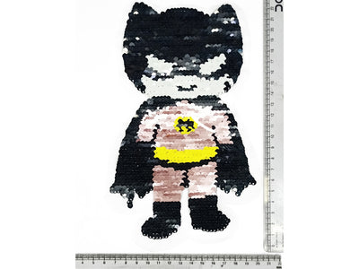 Black Batman Reversible Sequins Motifs