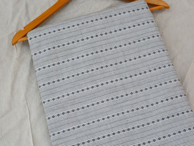 Gray Dot Strips Pattern Pure Cotton Jacquard Fabric