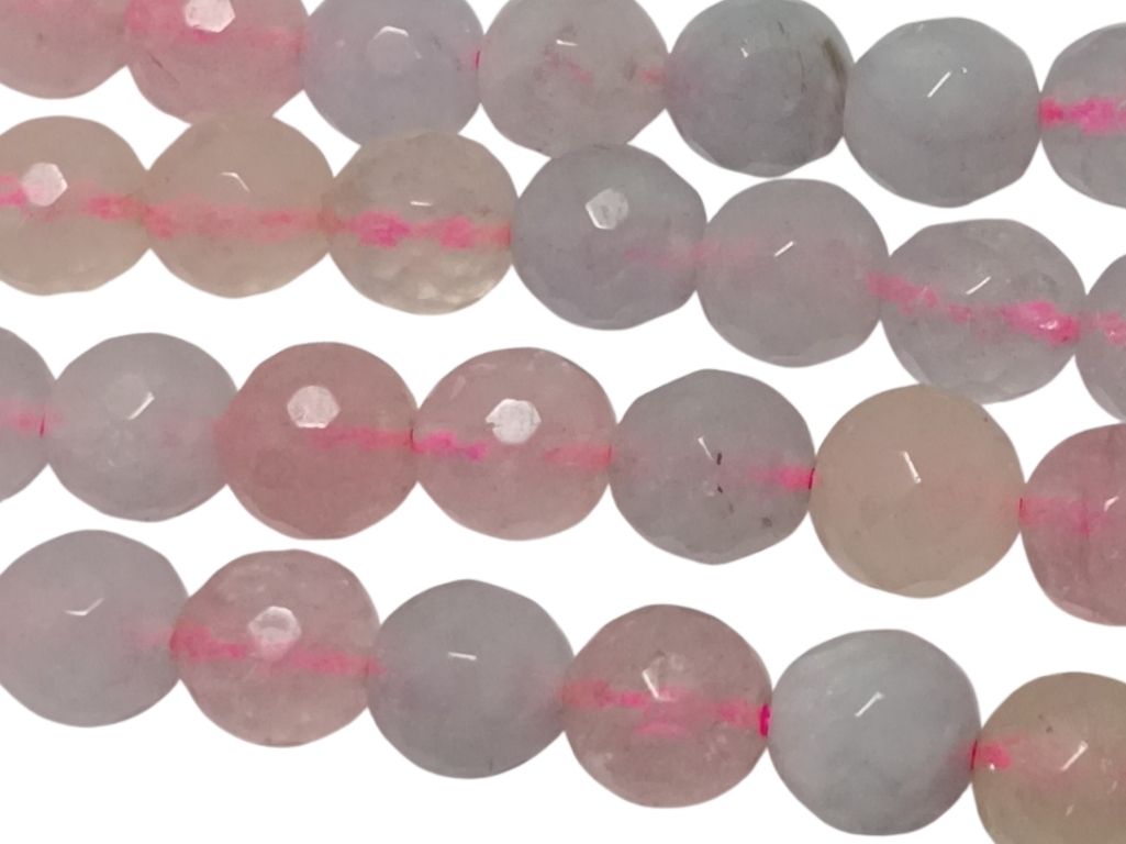 Baby Pink 8 mm Rondelle Jade Quartz Stones