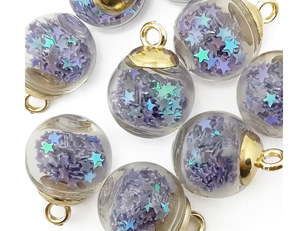 Purple Spherical Acrylic Beads With Hook