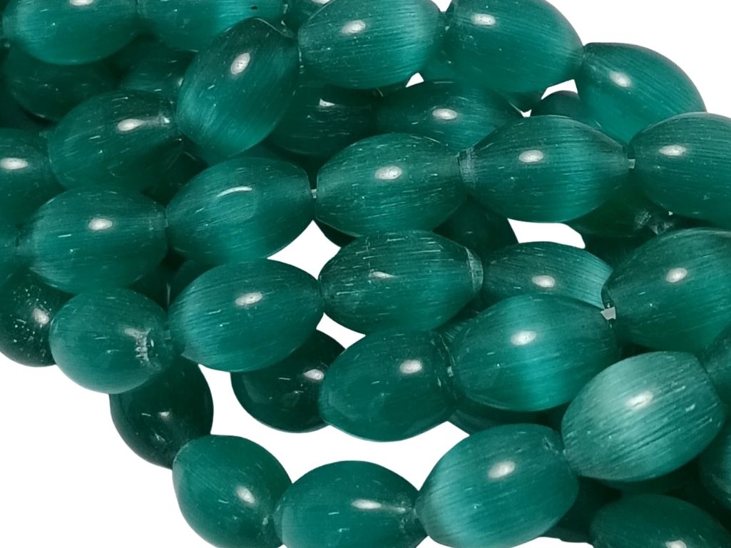 Teal Blue Oval Shaped Real Monalisa Stone Beads