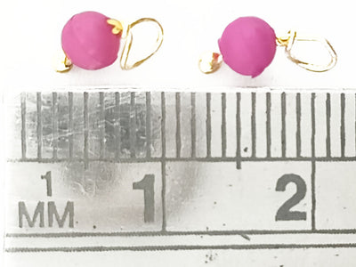 Pink & Golden Spherical Loreal Glass Beads