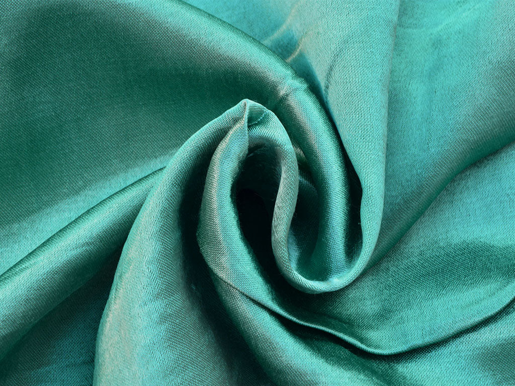 Teal Plain Pure Viscose Gaji Silk Fabric (Wholesale)