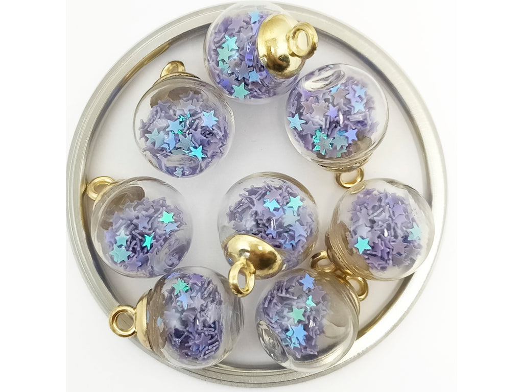 Purple Spherical Acrylic Beads With Hook
