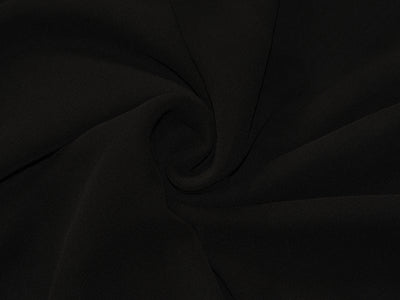 Jet Black Plain Georgette Fabric