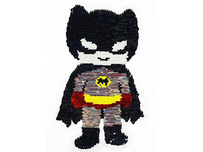 Black Batman Reversible Sequins Motifs