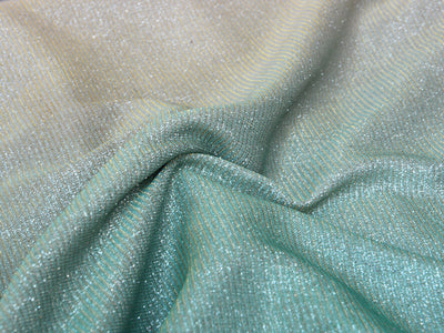 Golden & White Dual Shade Plain Shimmer Bonding Fabric