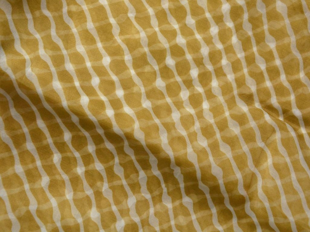 Mehandi Green Strips Digital Printed Liquid Organza Fabric
