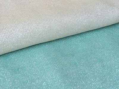 Golden & White Dual Shade Plain Shimmer Bonding Fabric