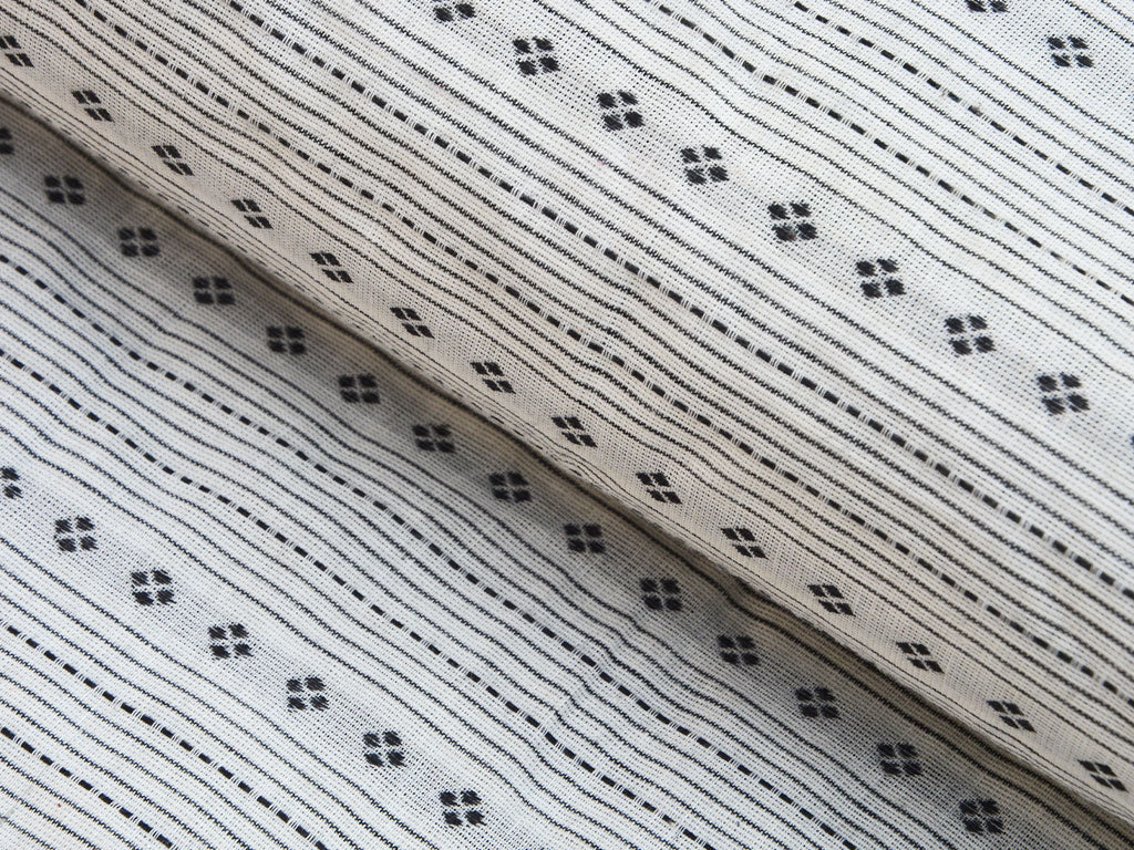 Gray Dot Strips Pattern Pure Cotton Jacquard Fabric
