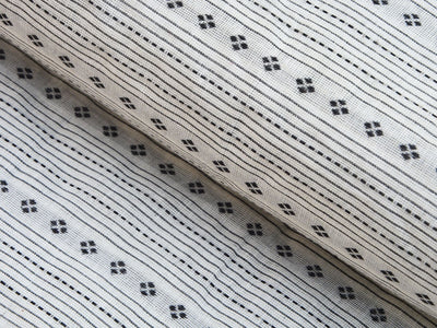 Gray Dot Strips Pattern Pure Cotton Jacquard Fabric