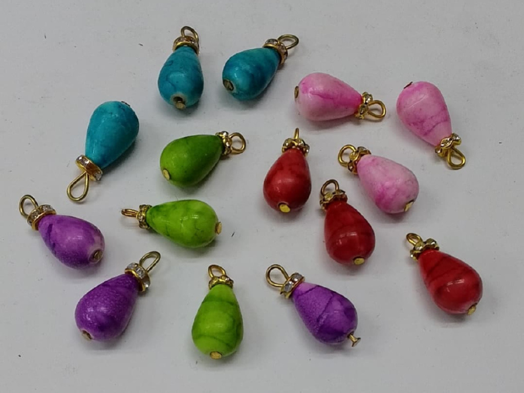 Multicolour Drop Plastic Loreal Beads