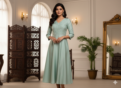 Aqua Plain Malai Satin Fabric  (Wholesale)