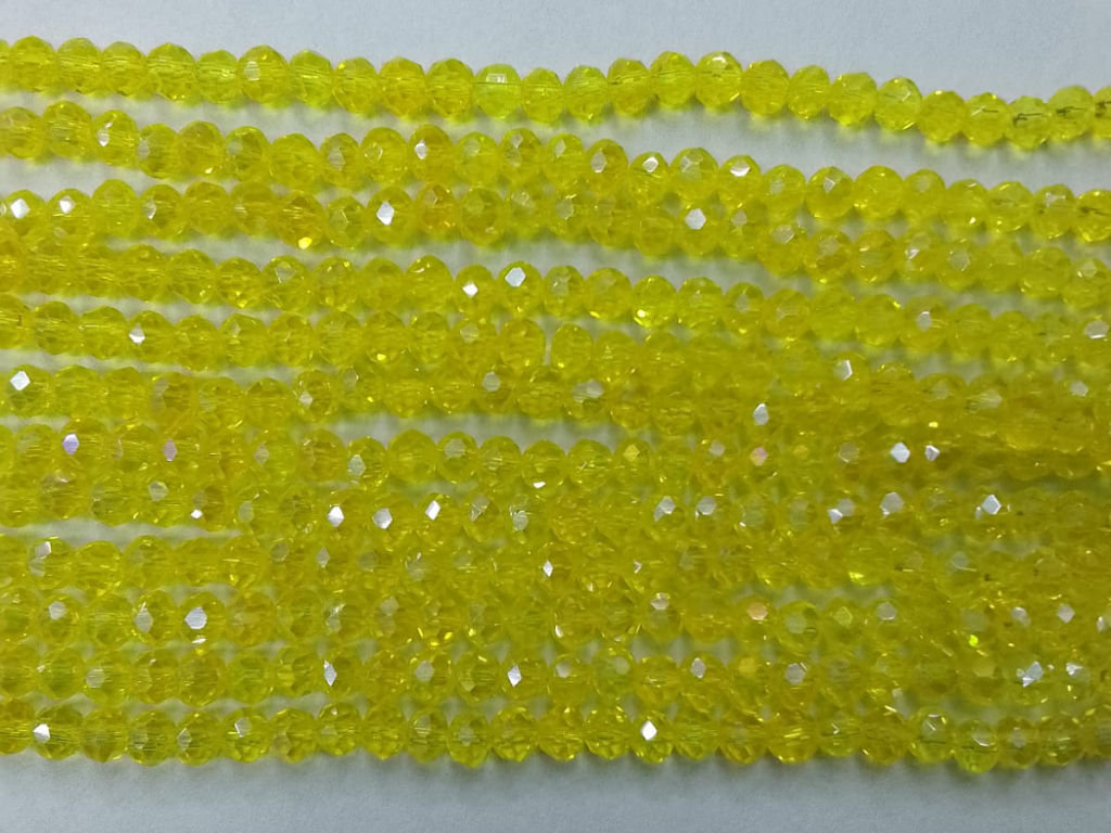 Yellow Tyre Crystal Glass Beads (Wholesale