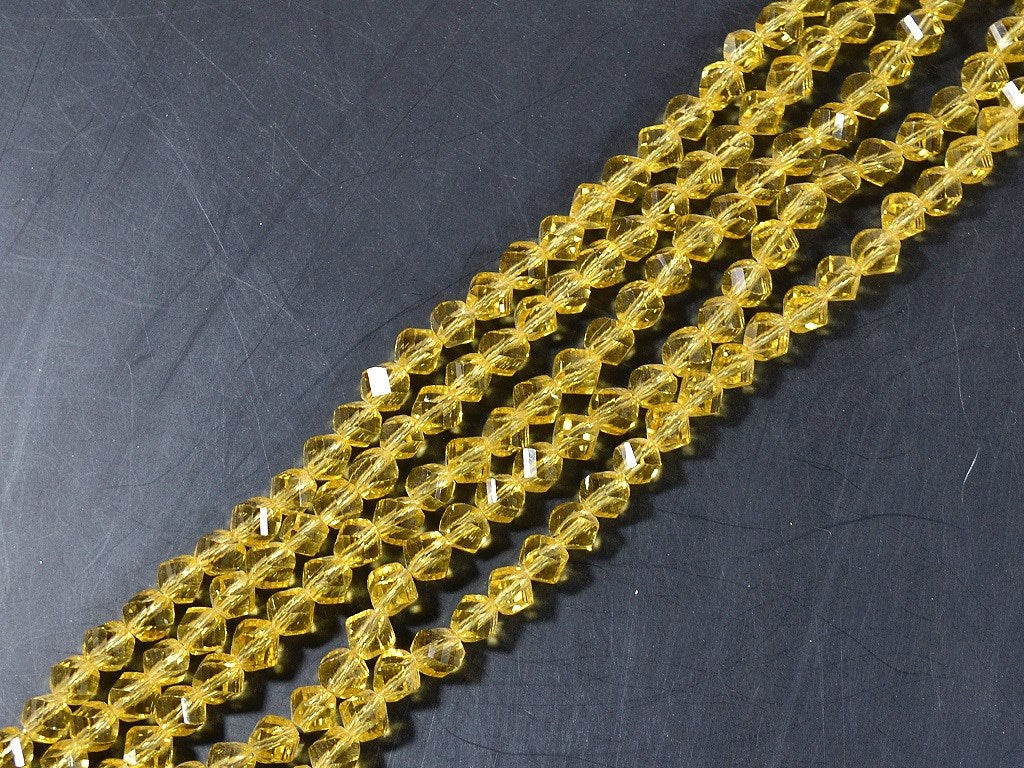 Yellow Irregular Hexagonal / S-Cut Crystal Beads (Wholesale)