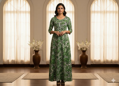 Light Green Leopard Digitally Printed Butter Crepe Fabric