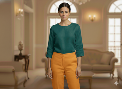 हल्का सरसों शुद्ध लिनन 60 ली कपड़ा