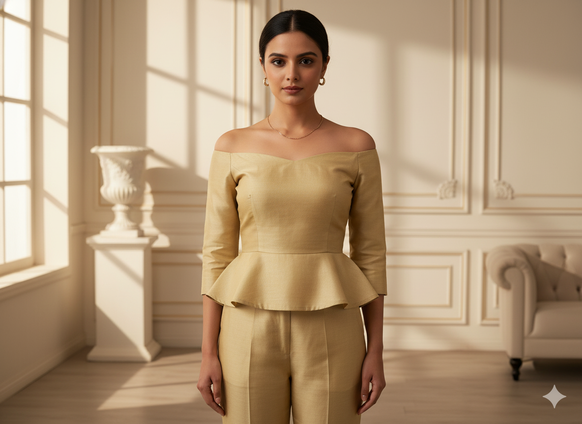 हल्का सोना सादा शुद्ध विस्कोस गाजी रेशम कपड़ा