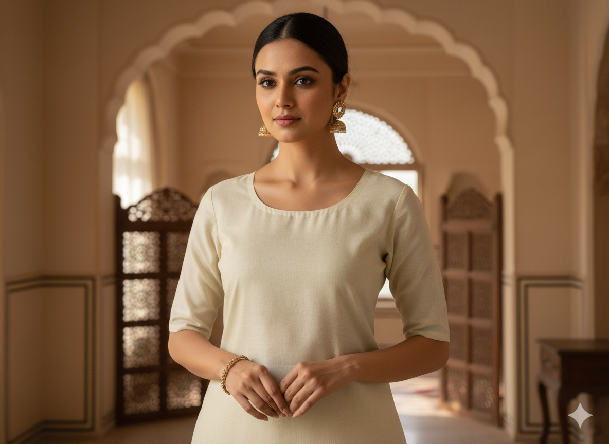 Off White Plain 100% Pure Mul Mul Cotton