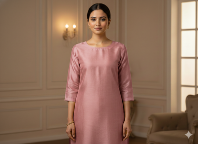 Dusty Lilac Plain Bangalore Raw Silk Fabric  (Wholesale)