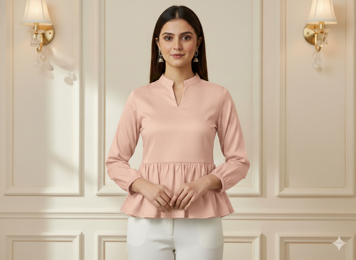 Pastel Peach Plain Malai Satin Fabric