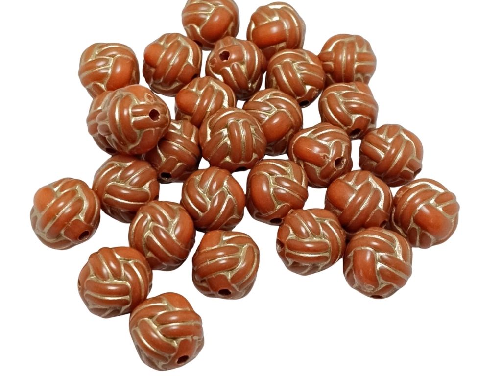 Brown Spherical Plastic Matte Finish Beads