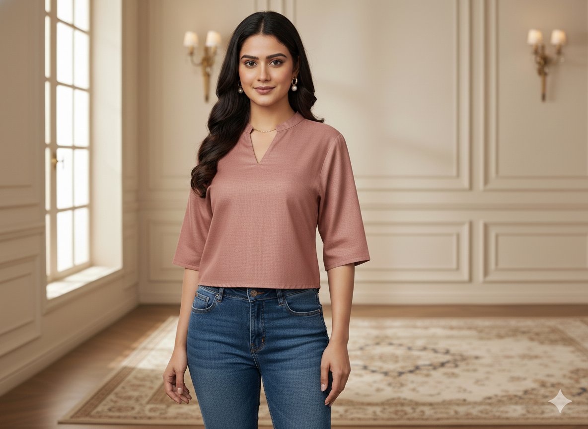 ईंट लाल सादा चमकीला सूती कपड़ा