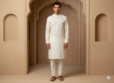 ऑफ व्हाइट कॉटन लिनन फैब्रिक