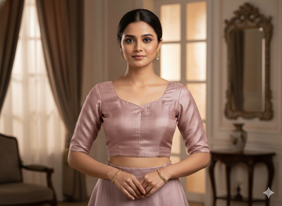 Dusty Lilac Plain Bangalore Raw Silk Fabric  (Wholesale)