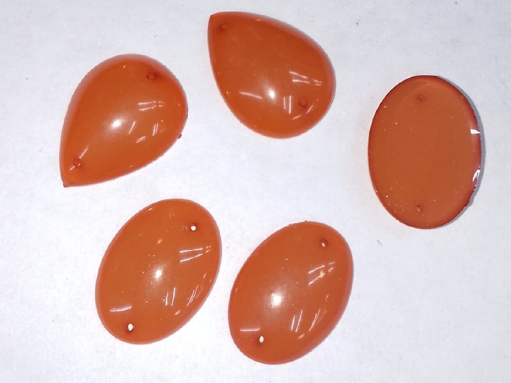 Rust Orange Mix 2 Hole Plastic Stones