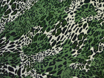 Light Green Leopard Digitally Printed Butter Crepe Fabric