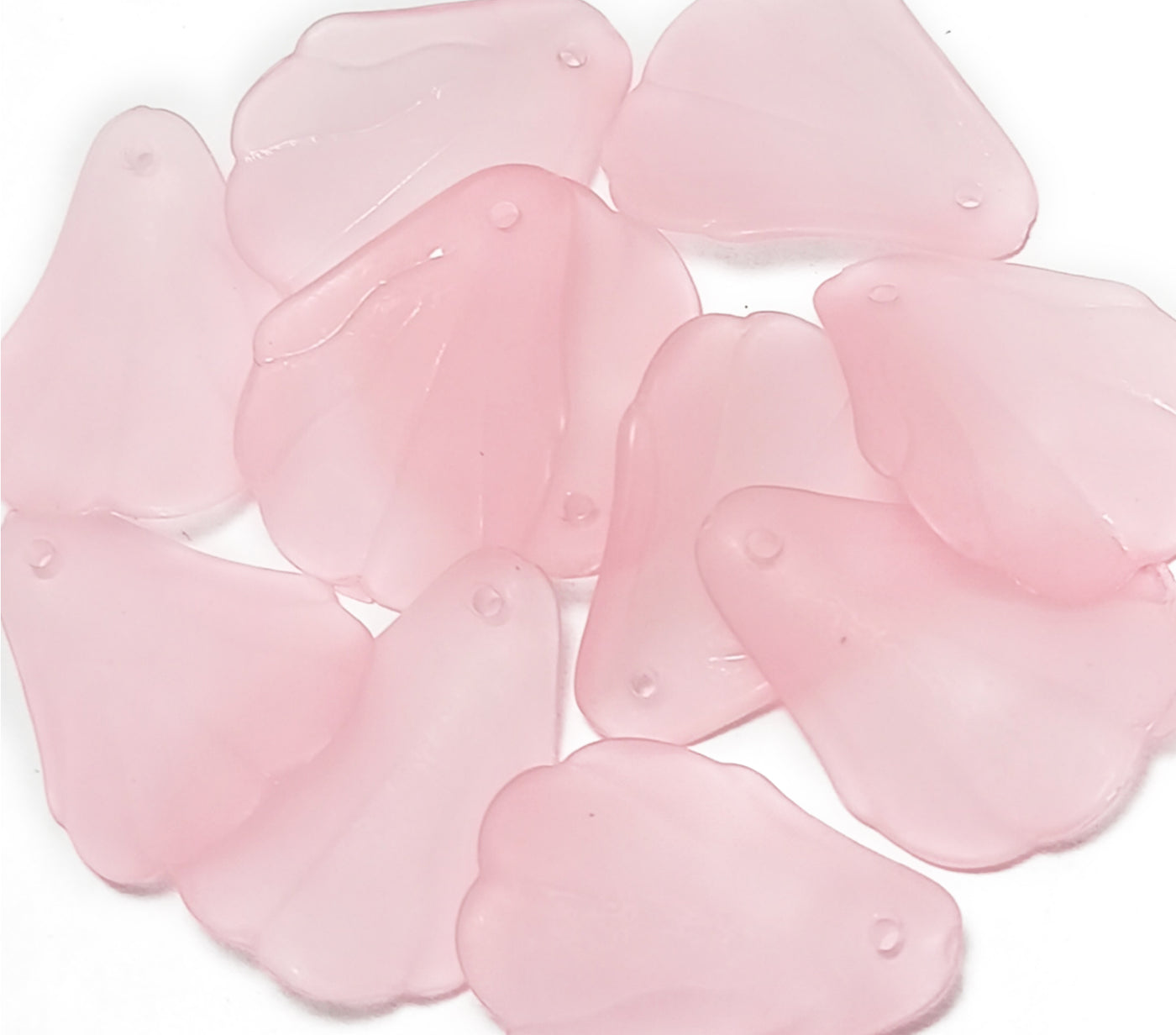 Baby Pink Matte Finish Acrylic Embellishments With Hole