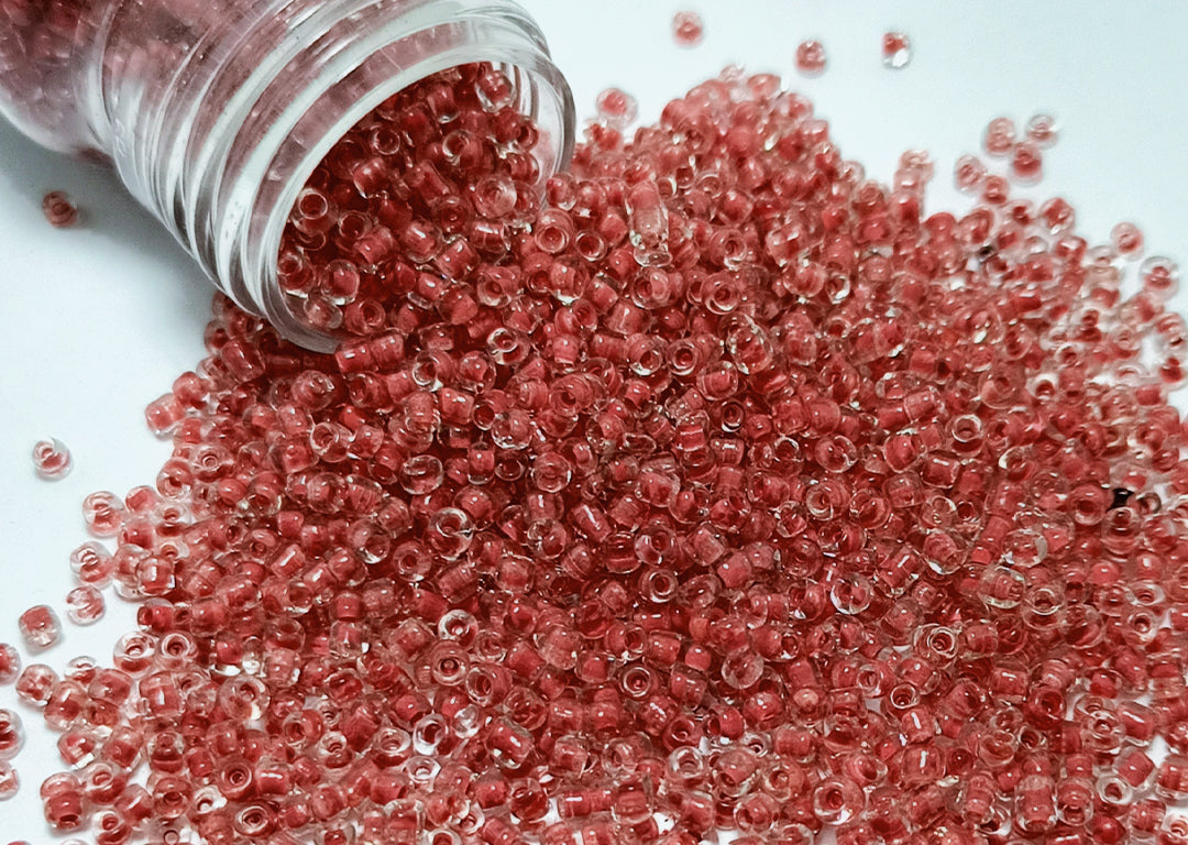 Red Inside Dyed Round Rocailles Glass Seed Beads (Wholesale)