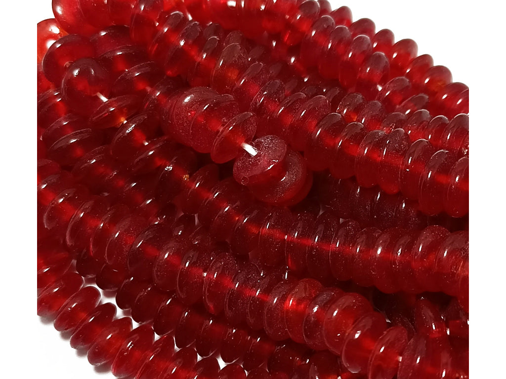 Red IIdli Glass Beads