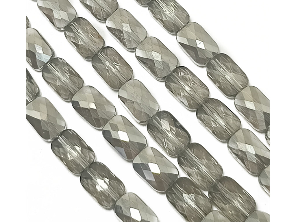 ग्रे पारदर्शी आयताकार faceted क्रिस्टल मोती (थोक)