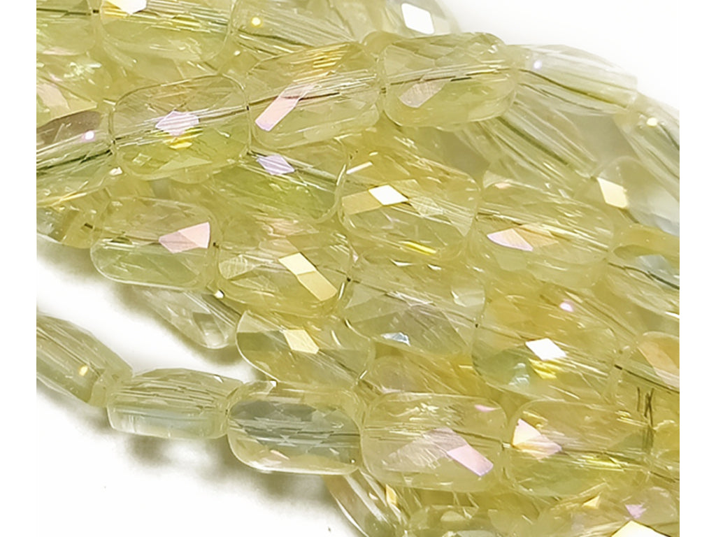 Citron Yellow Rectangular Faceted Crystal Beads