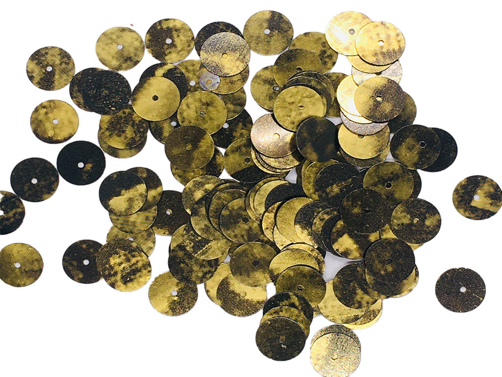 Yellow Dual Tone Circular 1 Hole Plastic Sequins