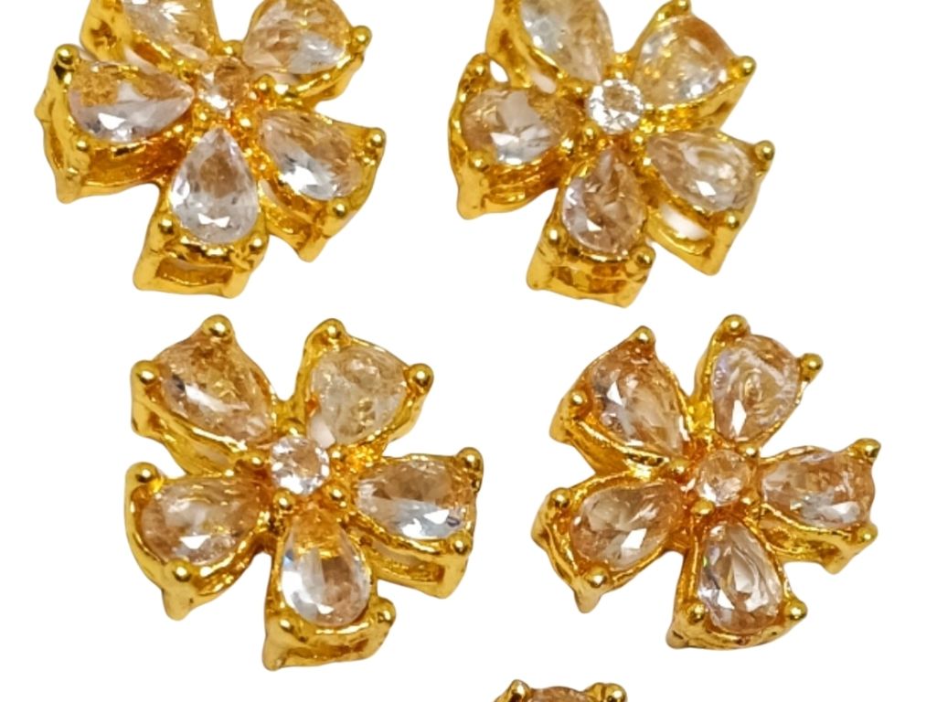 White flower AD Stone Embedded Kundan Stones