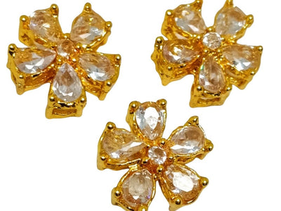 White flower AD Stone Embedded Kundan Stones